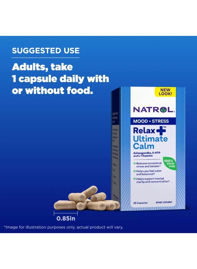 Natrol Relax+ Ultimate Calm, Mood & Stress, 30 Capsules - Image 5